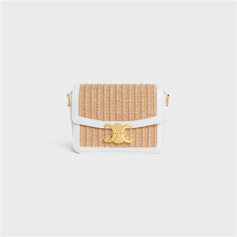 celine teen raffia|TEEN TRIOMPHE BAG in RAFFIA EFFECT TEXTILE WITH .